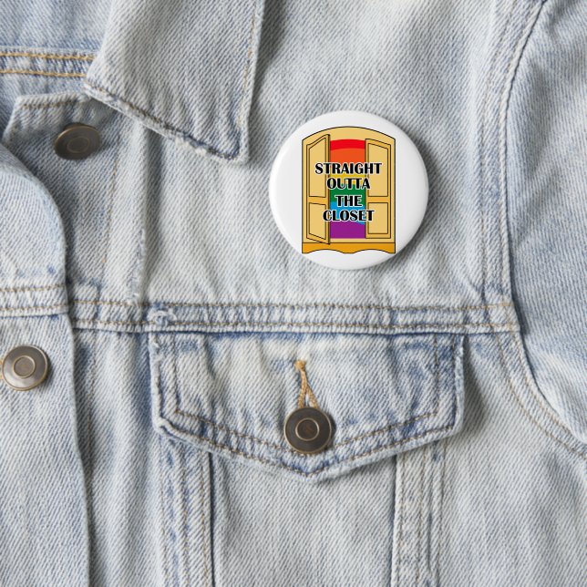 Badge Rond 5 Cm Juste En Dehors Du Closet (En situation)