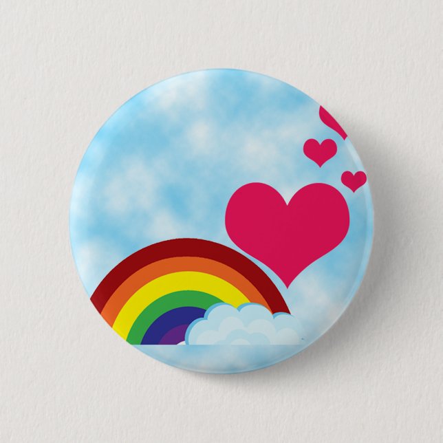 Badge Rond 5 Cm Juste l'arc-en-ciel (Devant)