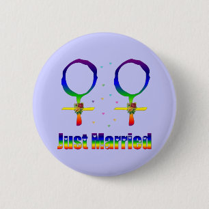 Badge Rond 5 Cm Juste lesbiennes mariées