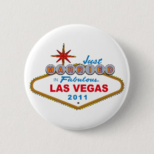 Badge Rond 5 Cm Juste marié à Las Vegas fabuleux 2011