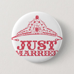 Badge Rond 5 Cm Juste marié Princesse mariée Tiara Mariages