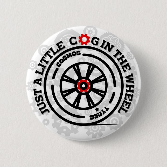 Badge Rond 5 Cm Juste un petit cog dans la roue (Devant)