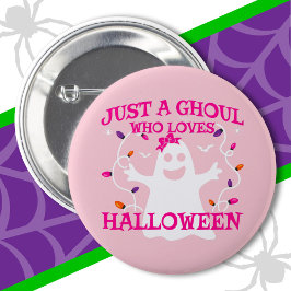 Badge Rond 5 Cm Juste Une Fille Qui Aime Halloween mignon Fantôme 