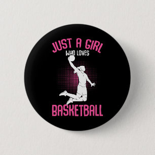 Badge Rond 5 Cm Juste une fille qui aime le basket-ball enfants fi