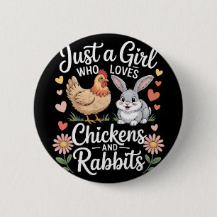 Badge Rond 5 Cm Juste Une Fille Qui Aime L'élevage De Poules Et De