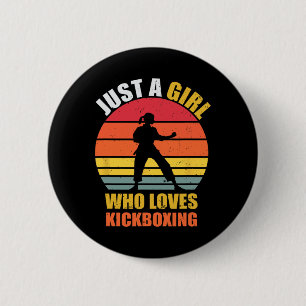 Badge Rond 5 Cm Juste une fille qui aime les cadeaux de kickboxing