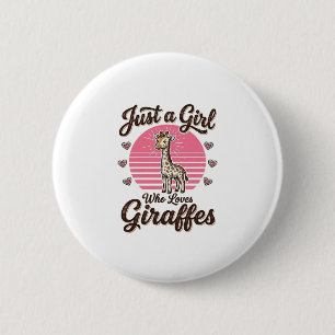 Badge Rond 5 Cm Juste une fille qui aime les girafes vintage shirt