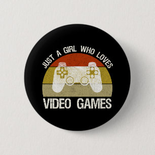Badge Rond 5 Cm Juste Une Fille Qui Aime Les Jeux Vidéo