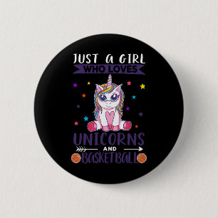 Badge Rond 5 Cm Juste Une Fille Qui Aime Les Unicornes Et Le Baske