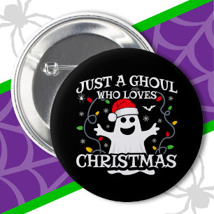Badge Rond 5 Cm Juste une fille qui aime Noël Drôle Halloween