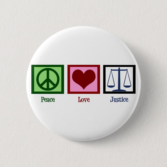 Badge Rond 5 Cm Justice de l'amour pour la paix (Devant)