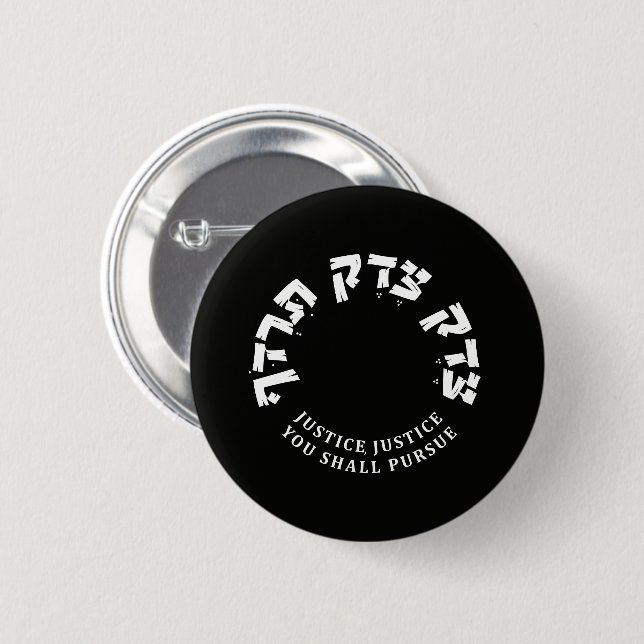 Badge Rond 5 Cm Justice you Shall Pursue, Deuteronomy, RBG (Devant & derrière)
