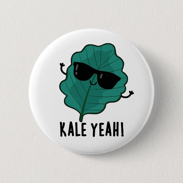 Badge Rond 5 Cm Kale Ouais Funny Veggie Pun (Devant)