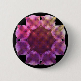 Badge Rond 5 Cm KALEIDOCAT : Insigne de Luccaface (noir)