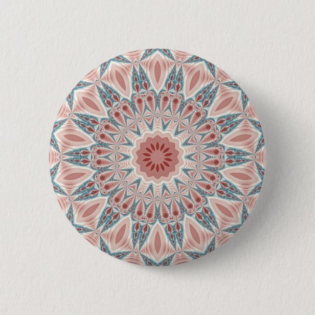 Badge Rond 5 Cm Kaleidoscope Abstrait moderne Mandala Fractal Art (Devant)