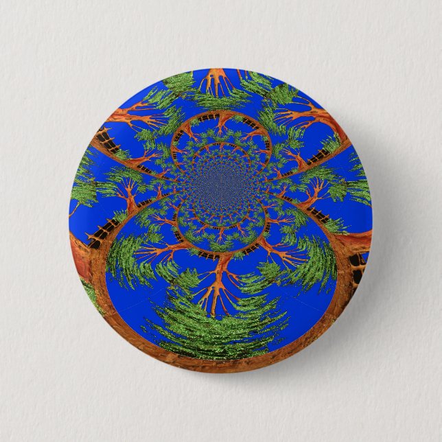 Badge Rond 5 Cm Kaleidoscope Acacia Arbre Art Imprimer/Graphique (Devant)