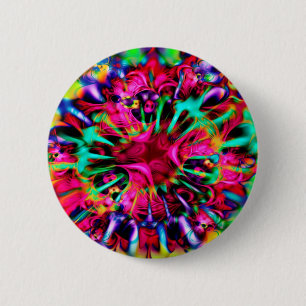 Badge Rond 5 Cm Kaléidoscope Apophysis Fractal Art - I