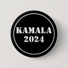 Badge Rond 5 Cm Kamala 2024 Bleu et Blanc