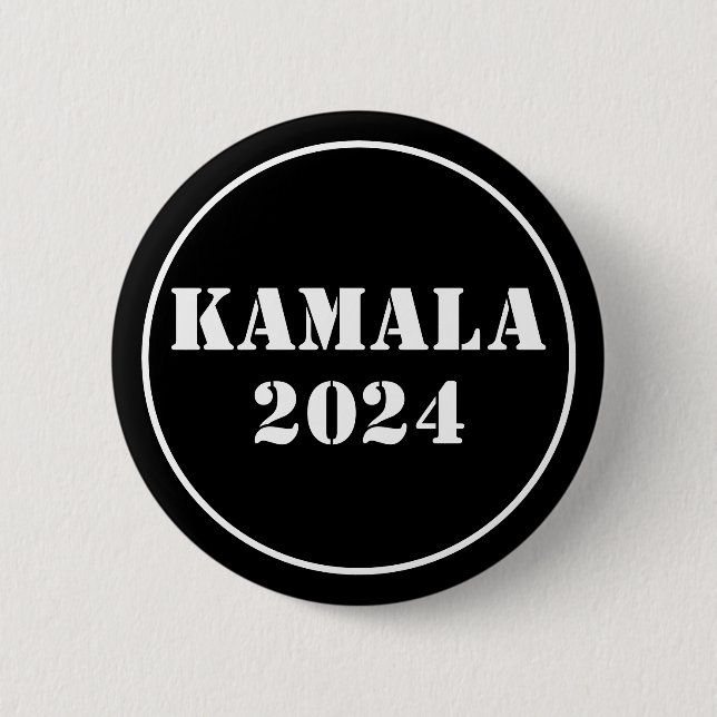 Badge Rond 5 Cm Kamala 2024 Bleu et Blanc (Devant)
