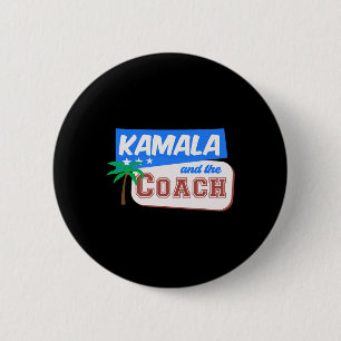 Badge Rond 5 Cm Kamala Et L'Entraîneur Harris Wheimer 2024