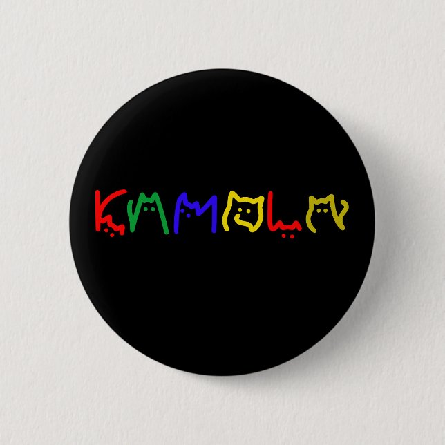 Badge Rond 5 Cm Kamala Harris - Cat Lettering (Devant)