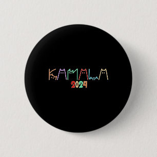 Badge Rond 5 Cm Kamala Harris Chat Letter Drôle Chat Drôle Drôle D