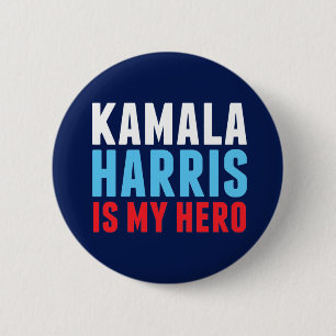 Badge Rond 5 Cm Kamala Harris est mon héros