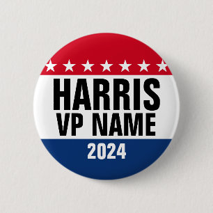 Badge Rond 5 Cm Kamala Harris et Vice Pres 2024 - Design classique