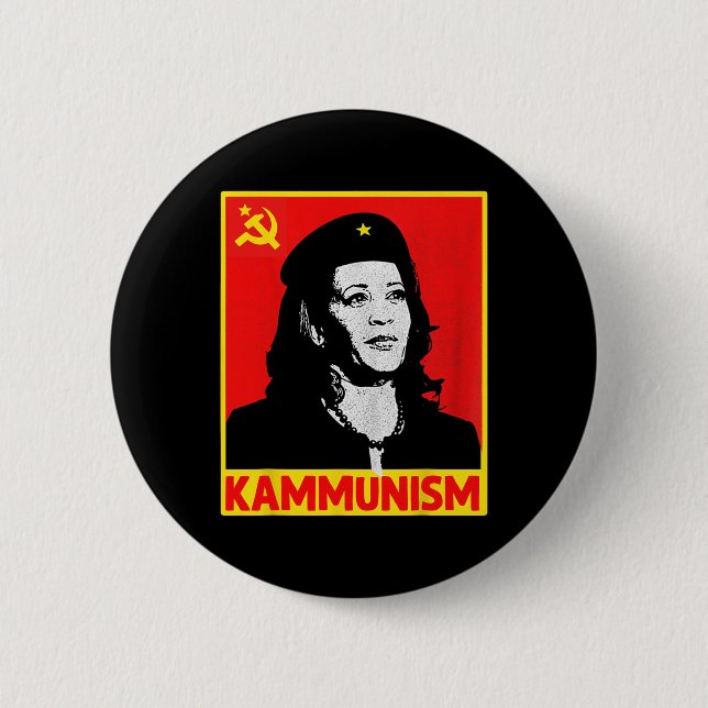 Badge Rond 5 Cm Kamala Harris Kammunism Communisme Harris W (Devant)