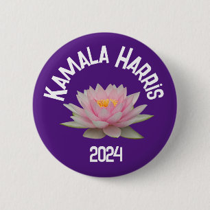 Badge Rond 5 Cm Kamala Harris Lotus 2024