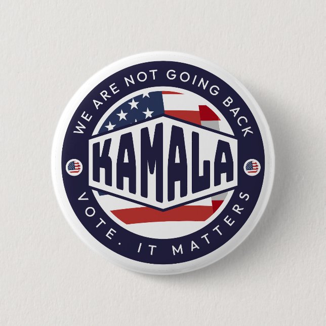 Badge Rond 5 Cm Kamala Harris : Nous ne reviendrons pas (Devant)