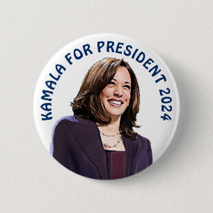 Badge Rond 5 Cm Kamala Harris pour le président 2024