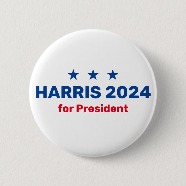 Badge Rond 5 Cm Kamala Harris Pour Président 2024 (Devant)