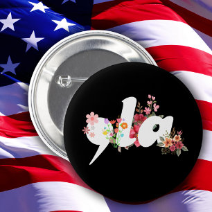 Badge Rond 5 Cm Kamala Harris Président Flowers - Comma la Floral
