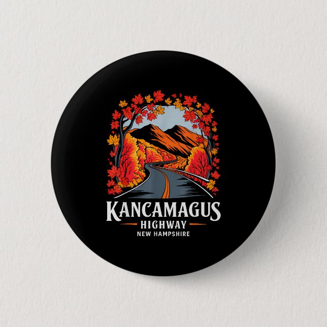 Badge Rond 5 Cm Kancamagus Highway New Hampshire Fall Foliage Souv (Devant)