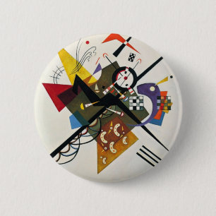 Badge Rond 5 Cm Kandinsky Sur Blanc Deux Peintures Abstraites