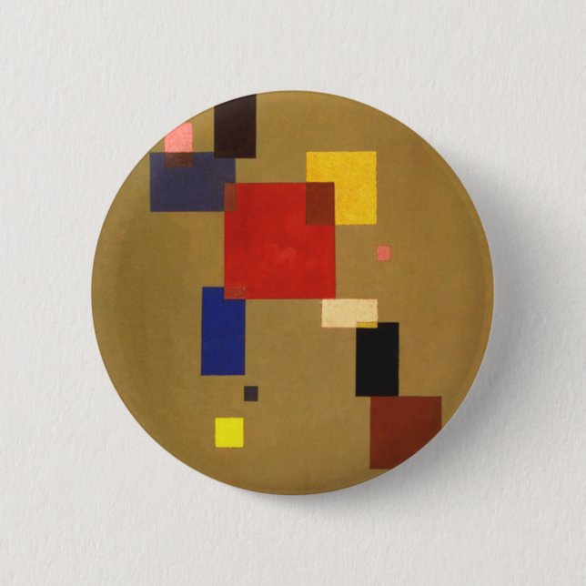 Badge Rond 5 Cm Kandinsky Treize Rectangles peinture Abstraite (Devant)