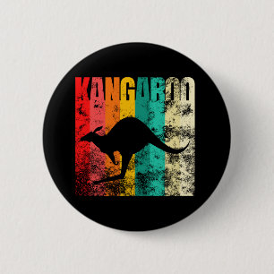 Badge Rond 5 Cm Kangaroo Retro