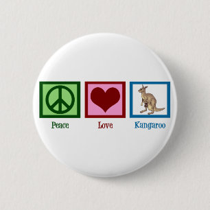 Badge Rond 5 Cm Kangourou d'amour de paix