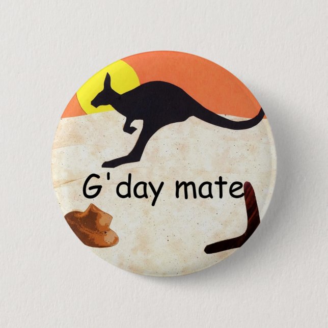 Badge Rond 5 Cm Kangourou Jillo (Devant)