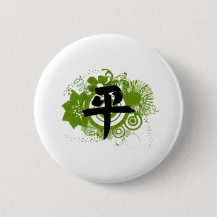 Badge Rond 5 Cm Kanji pour la paix
