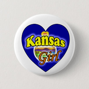 Badge Rond 5 Cm Kansas Girl