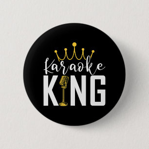 Badge Rond 5 Cm Karaoke King Funnyingers Makers de musique