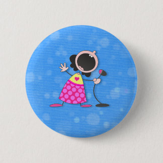 Badge Rond 5 Cm karaoke reine-bleu