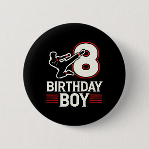Badge Rond 5 Cm Karate 8 Birthday Boy