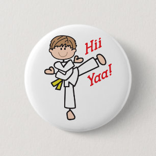 Badge Rond 5 Cm Karaté Hii Yaa