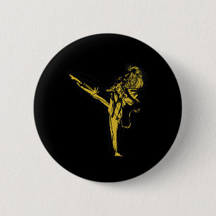 Badge Rond 5 Cm Karate japonais - Lion Fighter