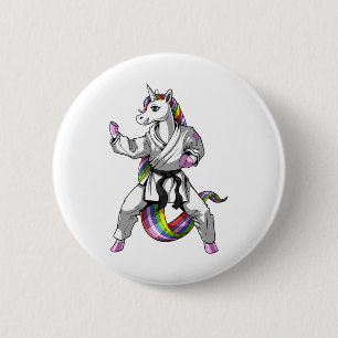 Badge Rond 5 Cm Karaté Ninja Arts Martiaux Judo Kickboxing Licorne