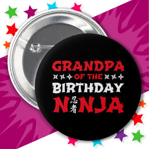 Badge Rond 5 Cm Karate Party Enfants grand-père de l'Anniversaire 