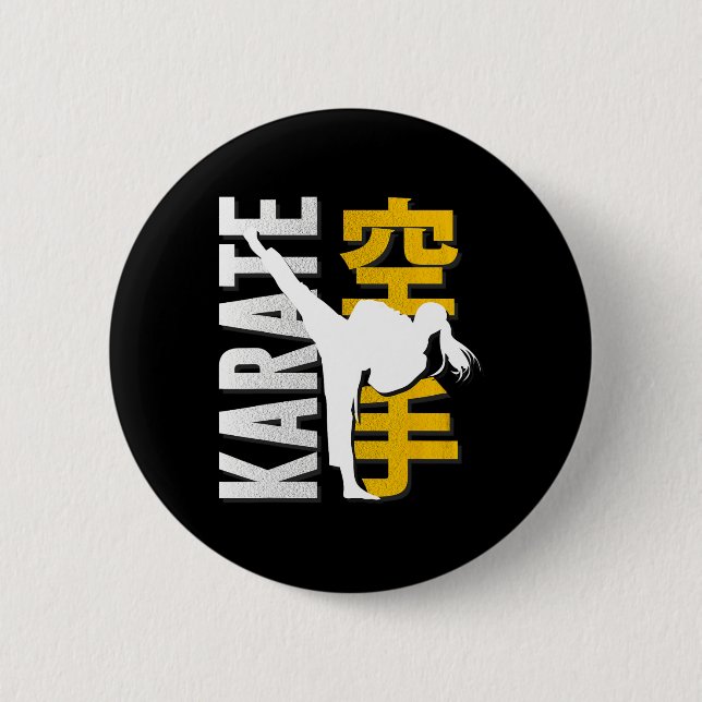 Badge Rond 5 Cm Karate Shirts Arts Martiaux - Filles (Devant)